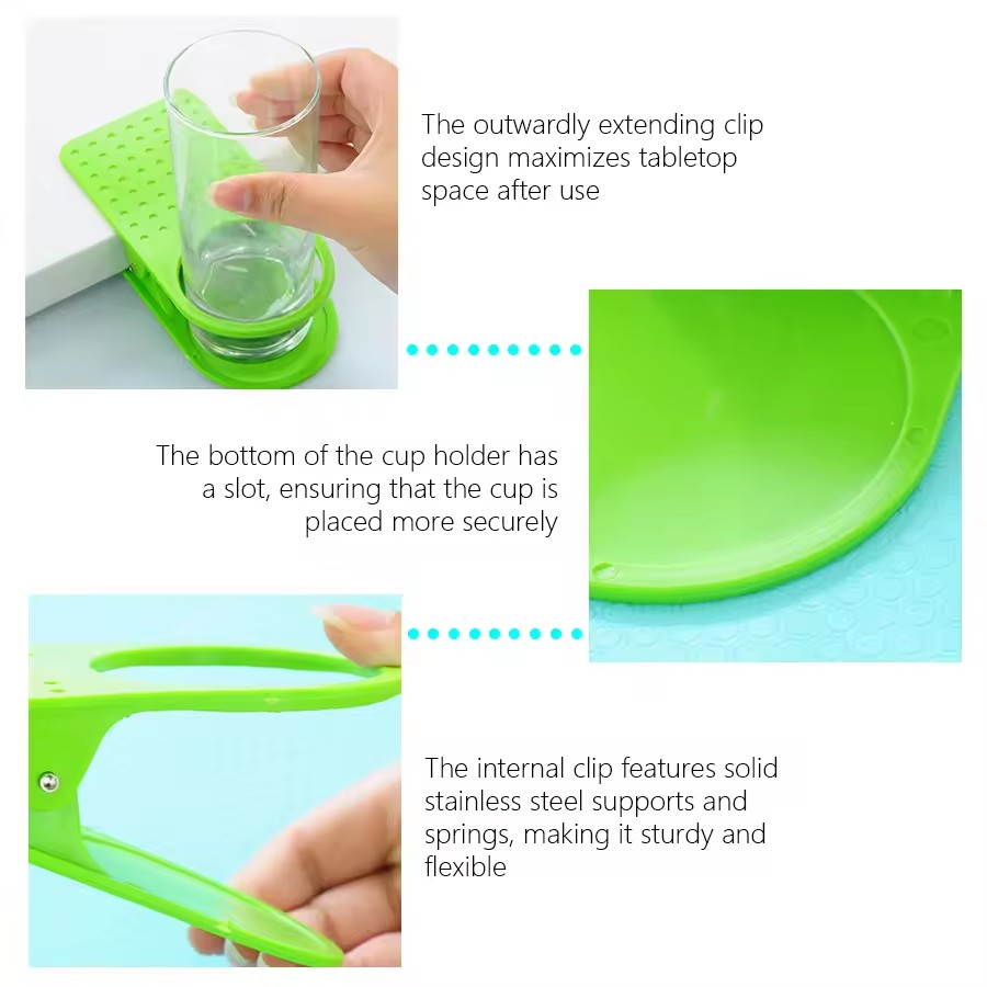 Portable Drinking Cup Holder Desk Table Side Bottle Clip Clamp For Offices Cup Coffee Drink Holder