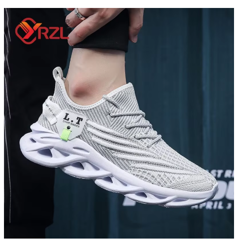 Men Sports Running Black Jogging Shoes Casual Sneakers Outdoor Breathable Mesh Women Light Shock-absorption Black Tennis