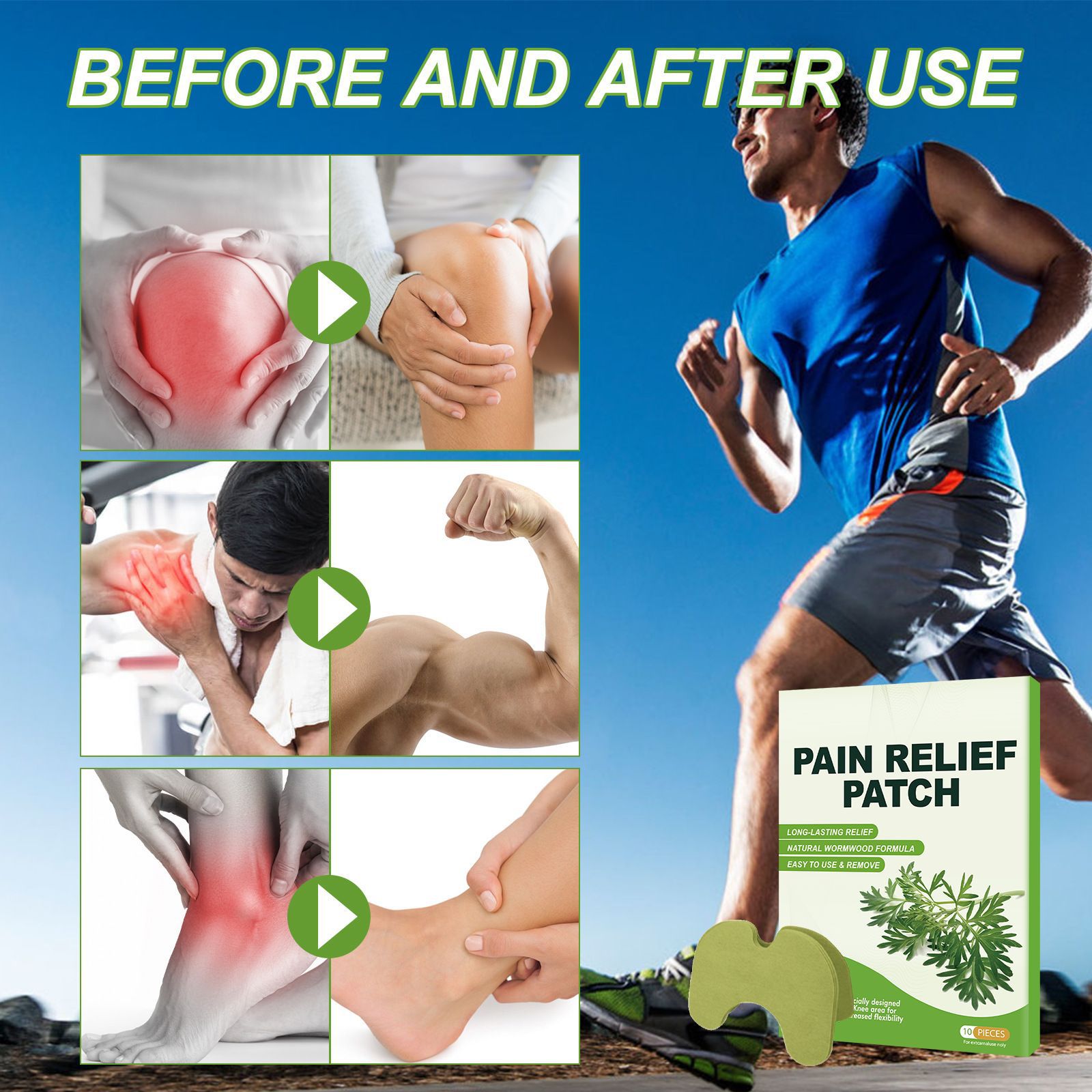 Mugwort Pain Patch Waist, Shoulder, Neck, Knee, Lumbar Spine Patch Household Moxibustion Patch