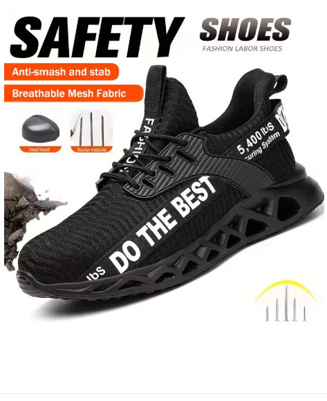 Safety Shoes Men For Work Sneakers Women Men Steel Toe Work Shoes Security Protective Shoes Lightweight Anti-Smash Anti-Puncture