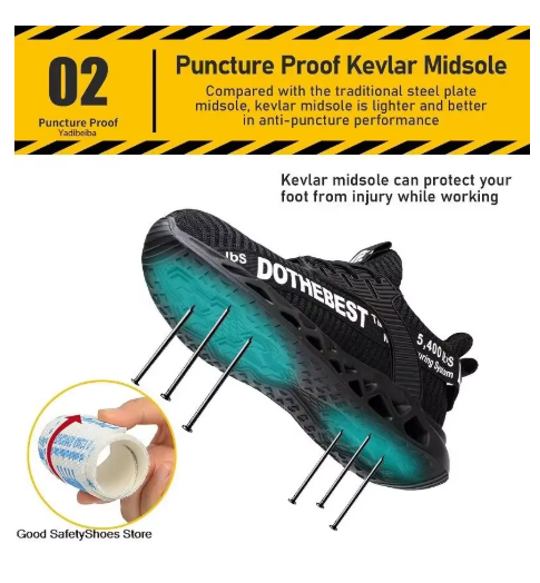 Safety Shoes Men For Work Sneakers Women Men Steel Toe Work Shoes Security Protective Shoes Lightweight Anti-Smash Anti-Puncture