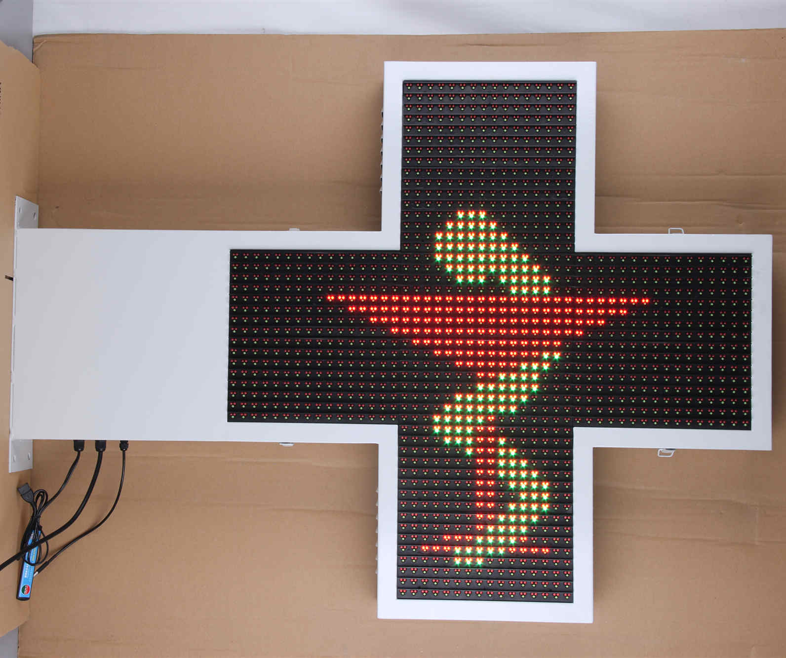 LED Pharmacy Cross Sign Animated Pharmacy Cross Sign Control Card Led P16 RG Program Screen