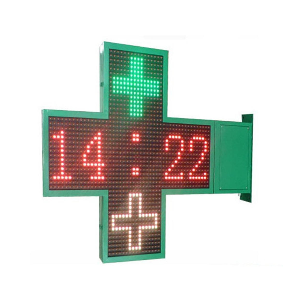 Full Cross Farmacia Shop Decoration Outdoor LED Display Screen, Program LED Pharmacy Cross Sign Player