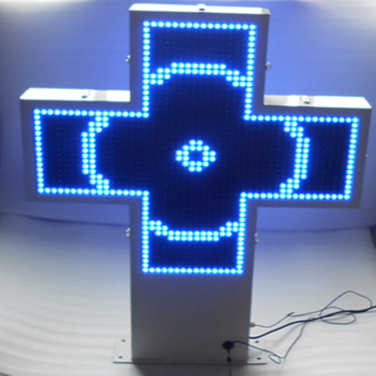 Full Cross Farmacia Shop Decoration Outdoor LED Display Screen, Program LED Pharmacy Cross Sign Player