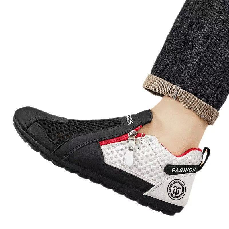Zipper style Forrest Gump Men's Shoes New versatile Casual Sports Men's Soft Soled Work Shoes
