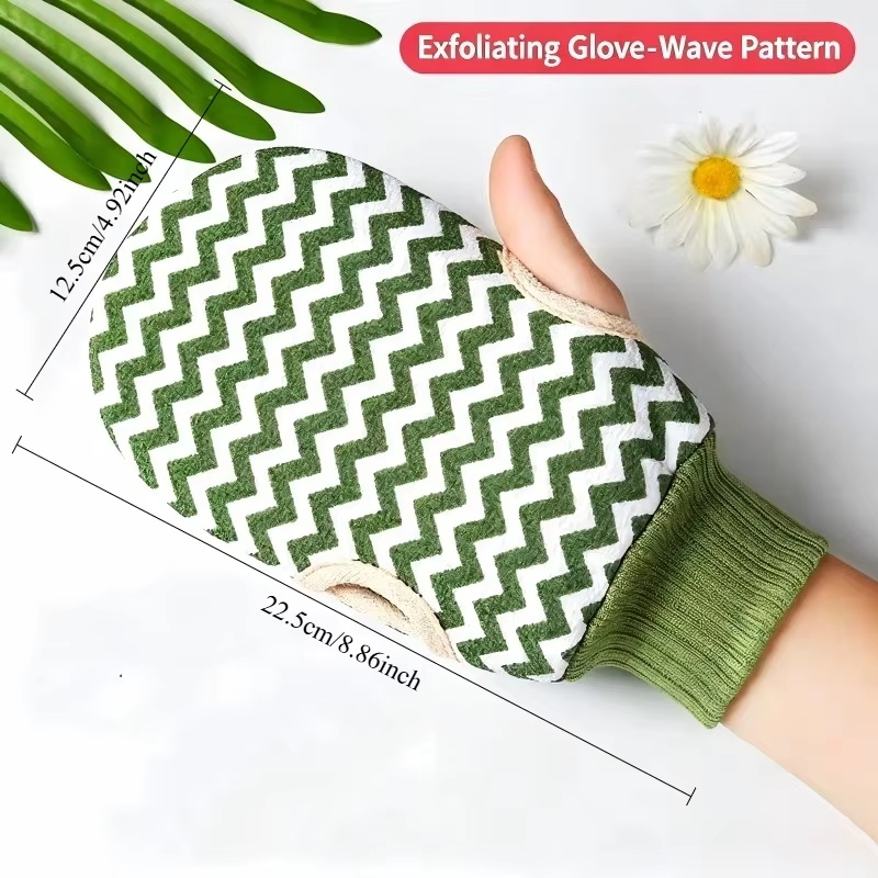 Double Sided Exfoliating Bath Gloves Thickened for Powerful Mud Dead Skin Removal Back Scrubbing Bathing Accessories