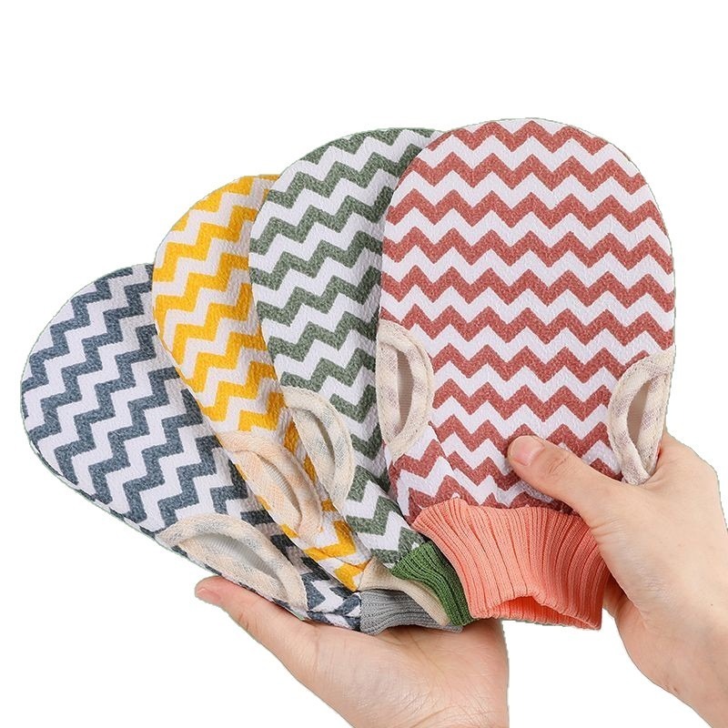 Double Sided Exfoliating Bath Gloves Thickened for Powerful Mud Dead Skin Removal Back Scrubbing Bathing Accessories