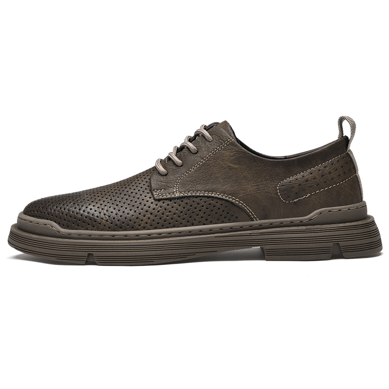 SocNoDn Men's Dress Shoes 2026 Spring Autumn Casual Leather Shoes Male Retro Business Footwear Walking Shoes Comfortable