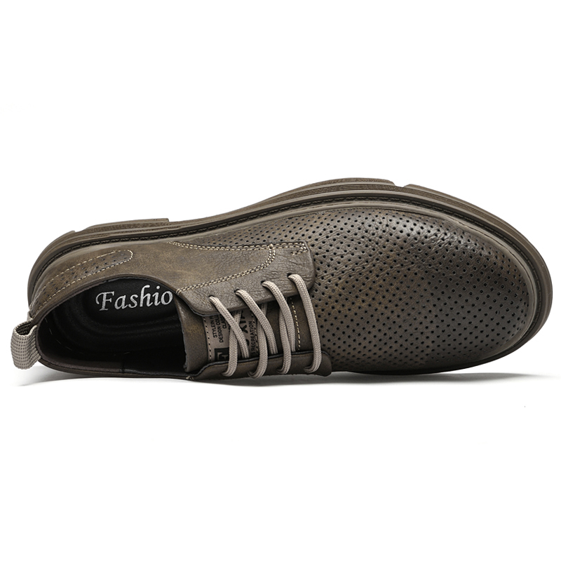 SocNoDn Men's Dress Shoes 2026 Spring Autumn Casual Leather Shoes Male Retro Business Footwear Walking Shoes Comfortable