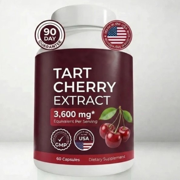 Tart Cherry Extract Capsules 3600mg Support Joint Health Uric Acid Balance Rest Recovery Dietary Supplement 60 capsules