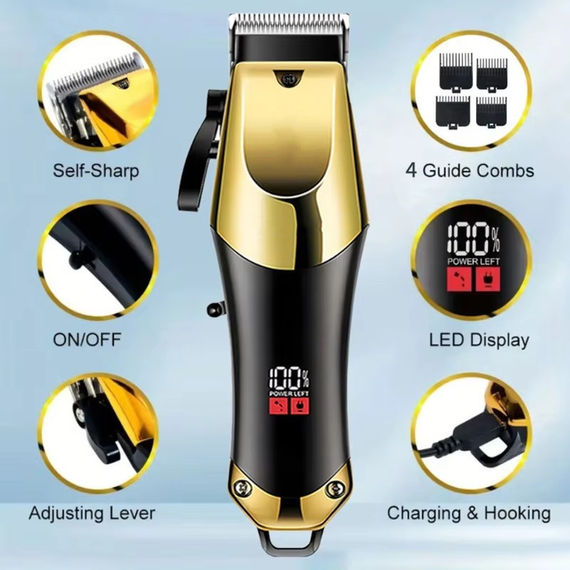 2-in-1 Hair Clippers with Parent and Child Motor Design, High-definition Digital Display, Professional Electric Shaver with Prec