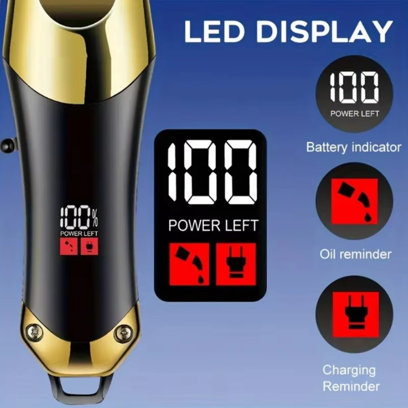 2-in-1 Hair Clippers with Parent and Child Motor Design, High-definition Digital Display, Professional Electric Shaver with Prec