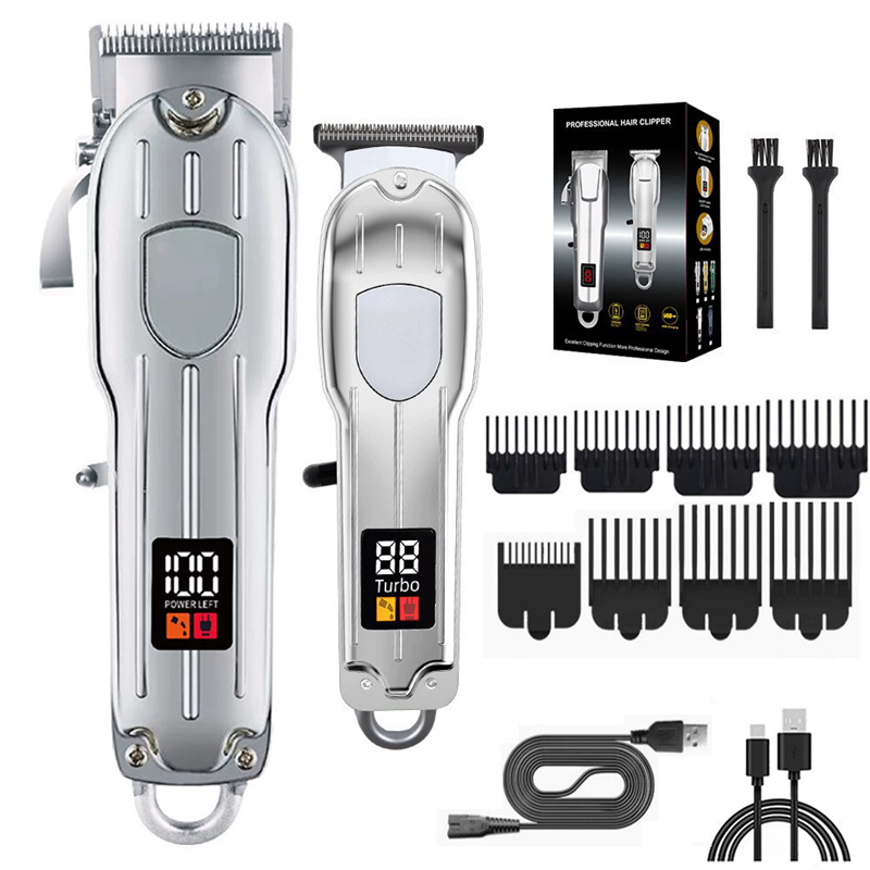 2-in-1 Hair Clippers with Parent and Child Motor Design, High-definition Digital Display, Professional Electric Shaver with Prec