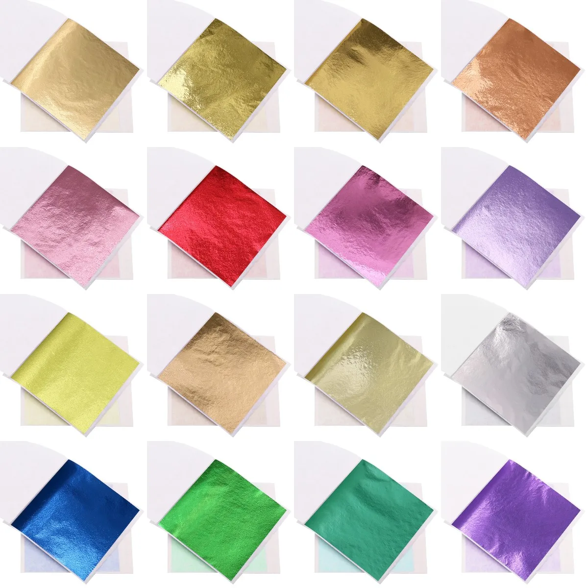 100Sheets Imitation Gold Foil Paper Leaf Gilding Epoxy Resin Fillings for DIY Epoxy Resin Mold Crafts Nail Art Home Decorations