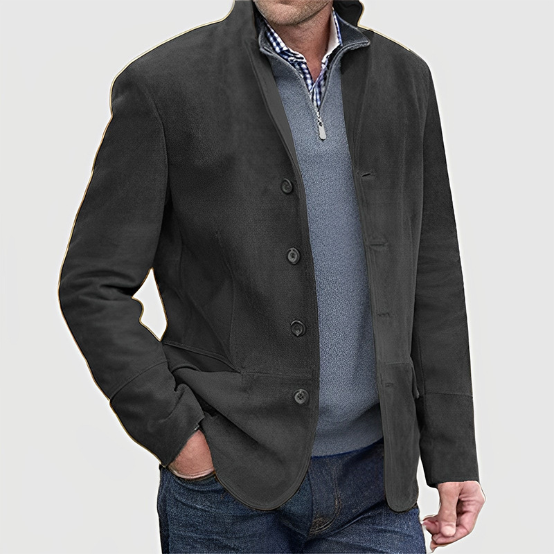 Autumn and winter new men's suit jacket lapel vintage leisure suit coat is suitable for daily leisure commuting business wear.
