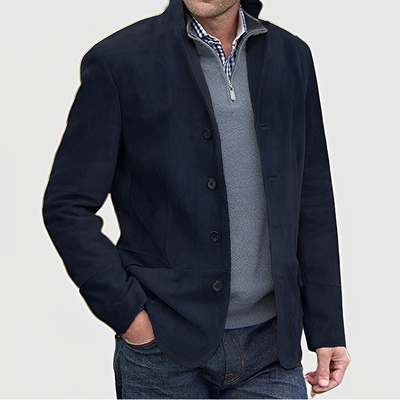 Autumn and winter new men's suit jacket lapel vintage leisure suit coat is suitable for daily leisure commuting business wear.