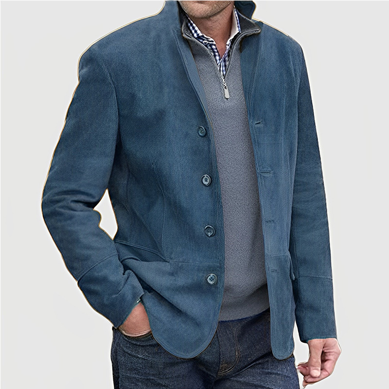 Autumn and winter new men's suit jacket lapel vintage leisure suit coat is suitable for daily leisure commuting business wear.