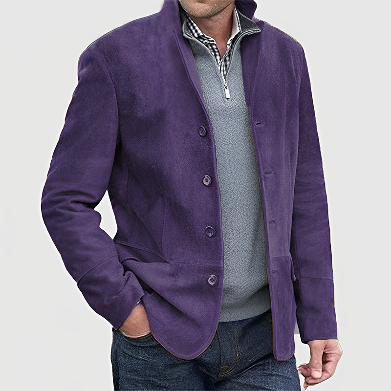 Autumn and winter new men's suit jacket lapel vintage leisure suit coat is suitable for daily leisure commuting business wear.