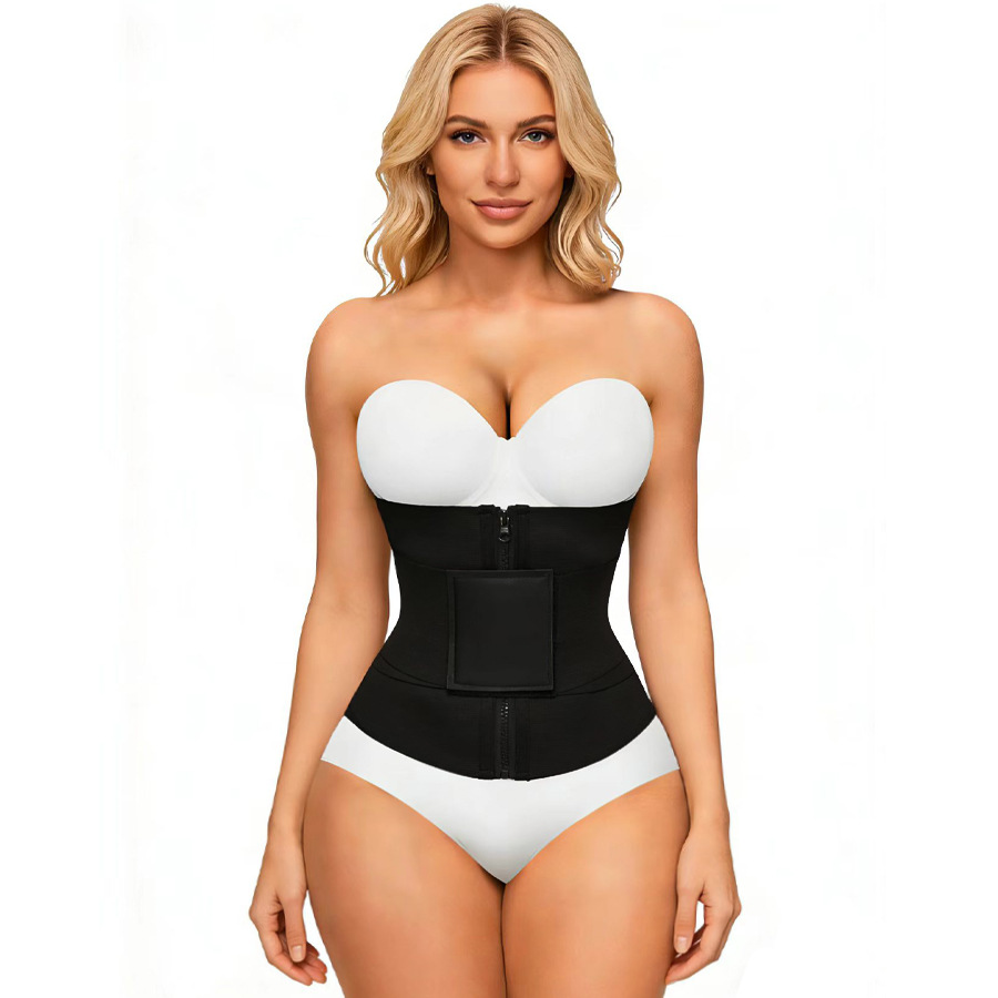 Zipper Single Waist Belt Training Belt Magic Tape Cover Weight Loss Sports Wear Abdomen Tightening Band Chlor Rubber Material