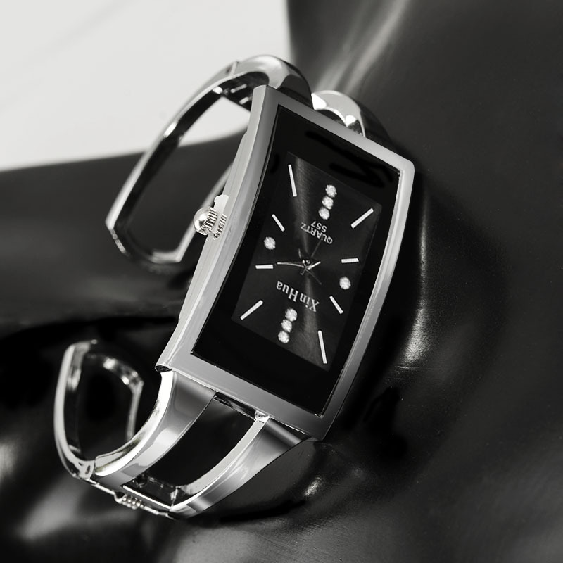 Fashion Women's Bracelet Watch New European and American Men's Diamond Studded Square Dial Watch