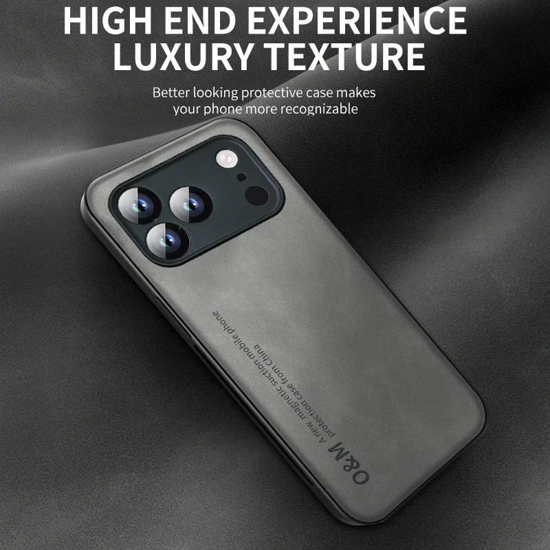 For iPhone 17 Pro MAX Skin Feel Shockproof Matte Leather Case Soft Back Cover Funda For iPhone 17 AIR 17E Capa Bumper