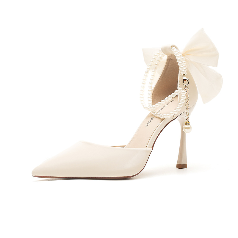 Goddess of temperament high heels pointed slender heels fairy sandals hollow and fashionable shoes for women