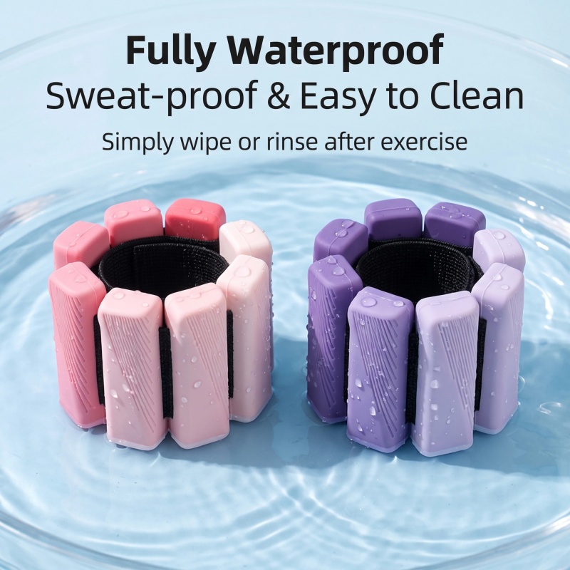 1 Pair Gradient Silicone Wrist Weights For Women Adjustable Fitness Weight Bracelets Yoga Running Gym Training Gear 1LB/2LB