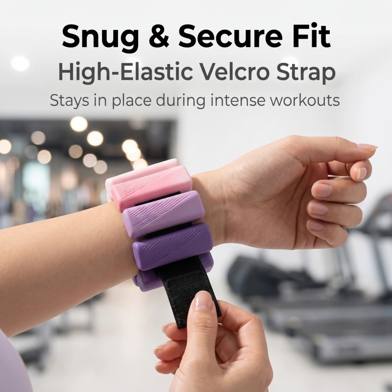 1 Pair Gradient Silicone Wrist Weights For Women Adjustable Fitness Weight Bracelets Yoga Running Gym Training Gear 1LB/2LB