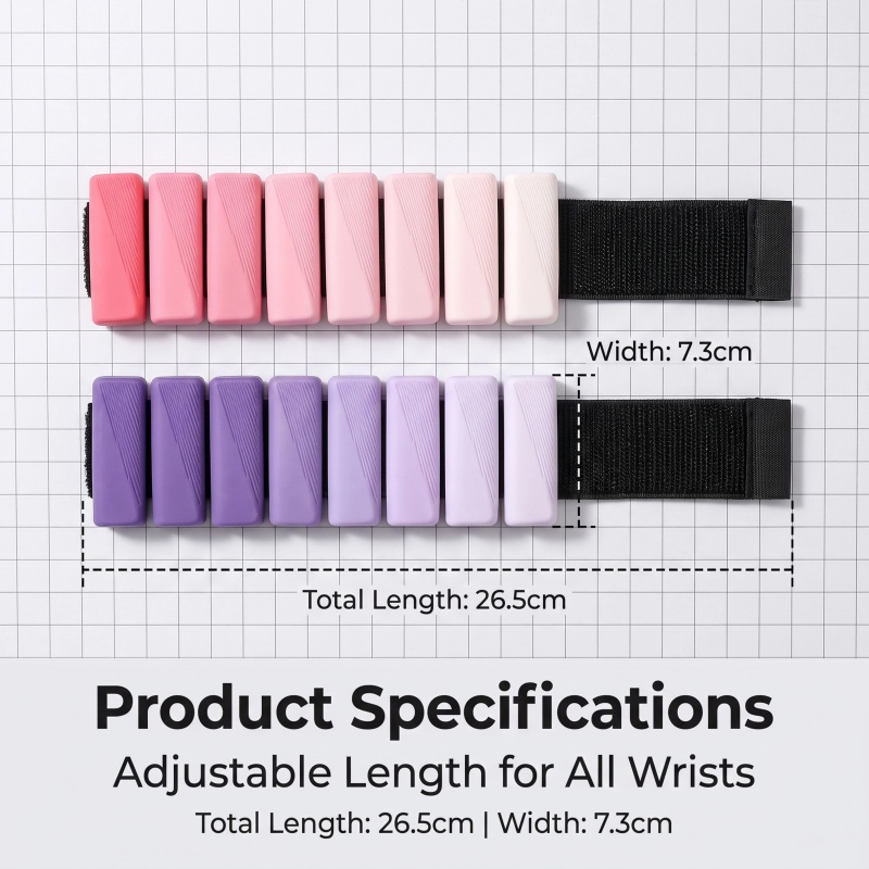 1pair Gradient Silicone Adjustable Weighted Bracelets 1LB/2LB Waterproof Wrist Ankle Weights Fitness Gear for Women Yoga Running