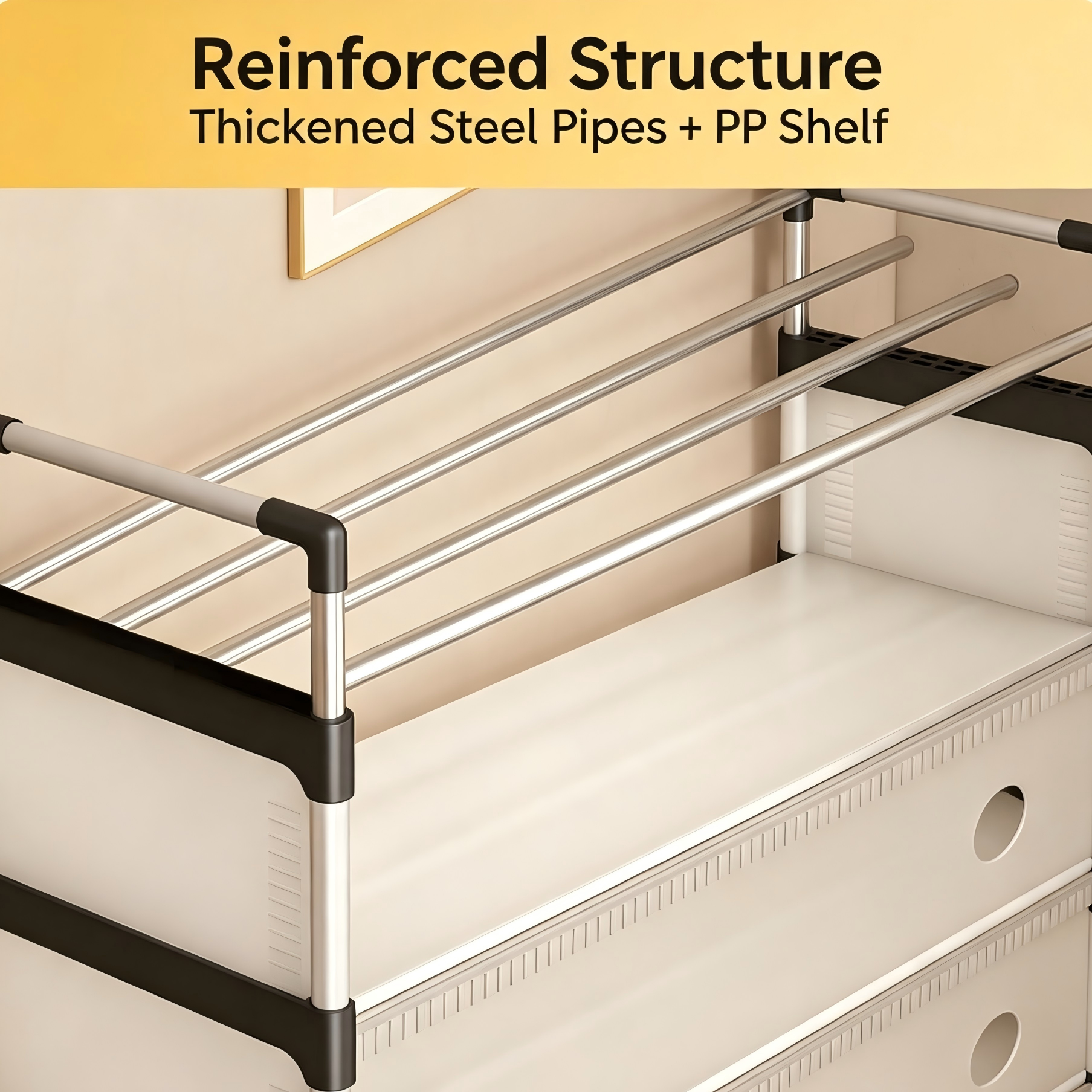 5 Tier Metal Shoe & Hat Rack, Dust Proof Cover Durable Entryway Storage Organizer