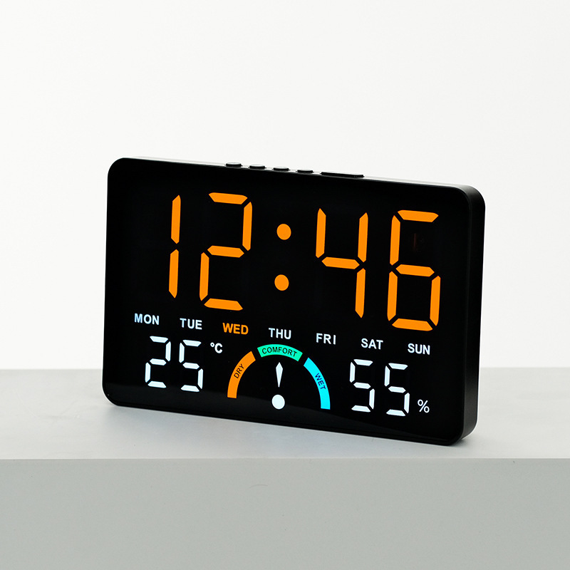 New Wall-mounted Electronic Wall Clock Temperature Date Digital LED Clocks Voice Control DST Display Table Clock for Bedroom