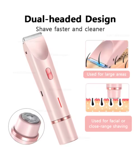 Electric Shaver for Woman Double Head Dual Purpose Female Razor Body Epilator Leg Underarm Bikini Electric Hair Remover Trimmer