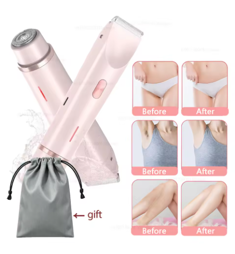 Electric Shaver for Woman Double Head Dual Purpose Female Razor Body Epilator Leg Underarm Bikini Electric Hair Remover Trimmer