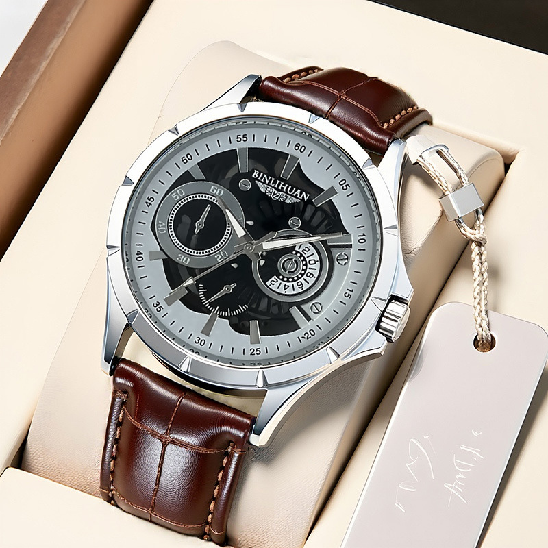 Fashionable men's business watch strap waterproof quartz watch