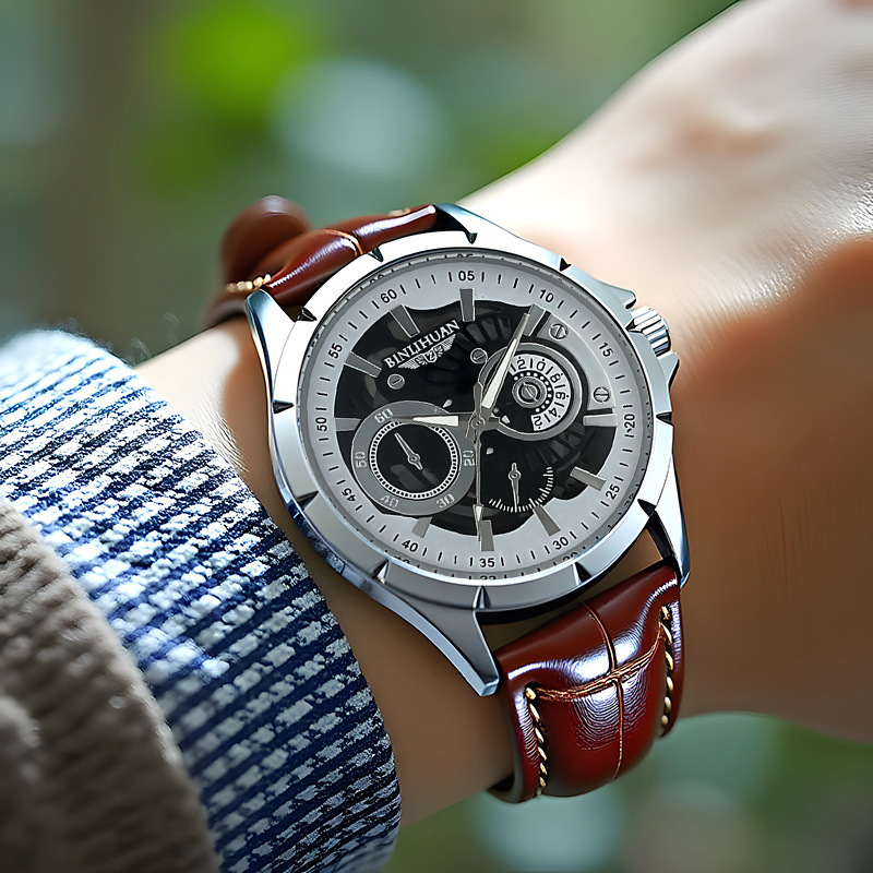 Fashionable men's business watch strap waterproof quartz watch