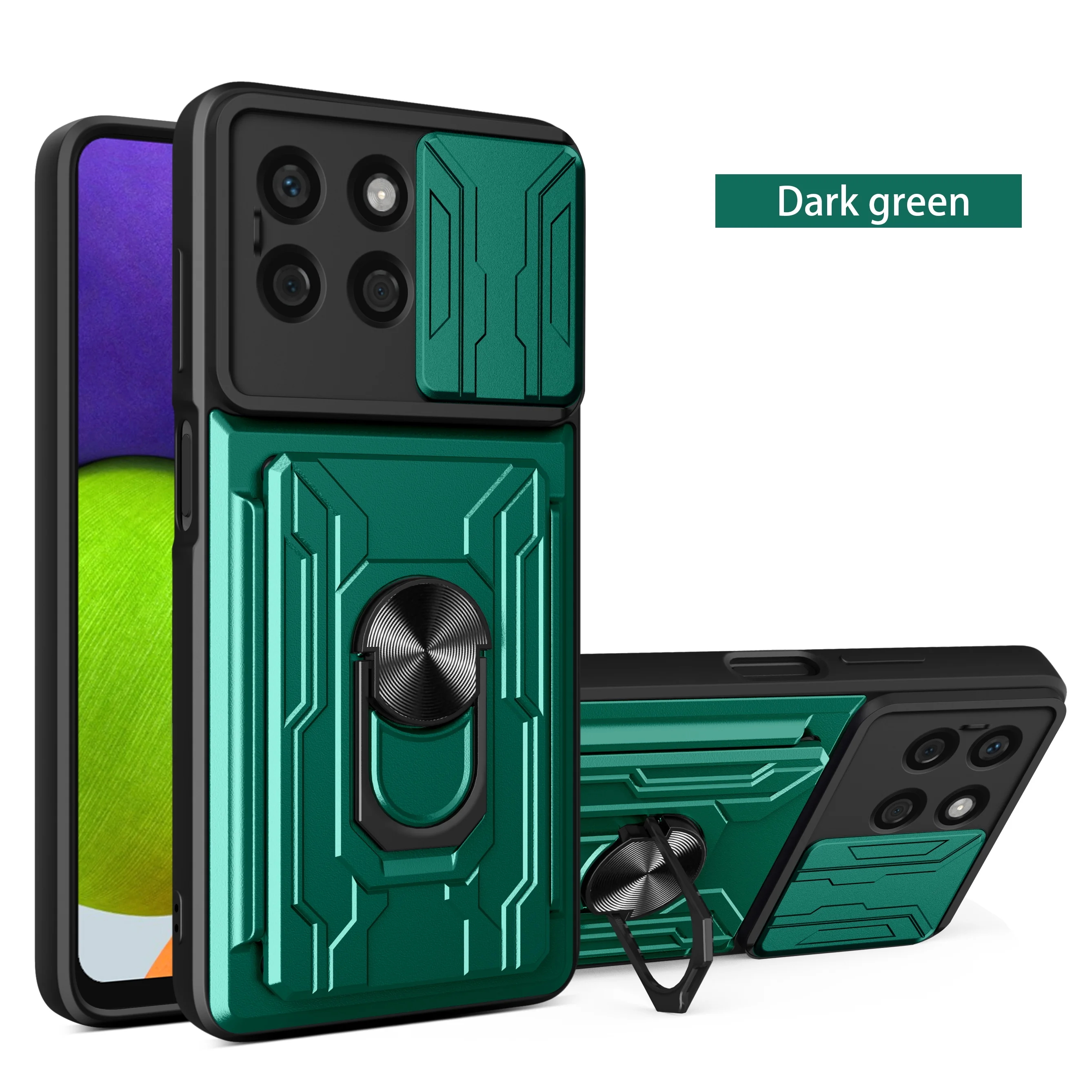 For Honor X8C X9D X70 500 4G Huawei NOVA 15 MAX Phone Case Rugged Armor Magnetic Bracket card storage Case Slide Camera