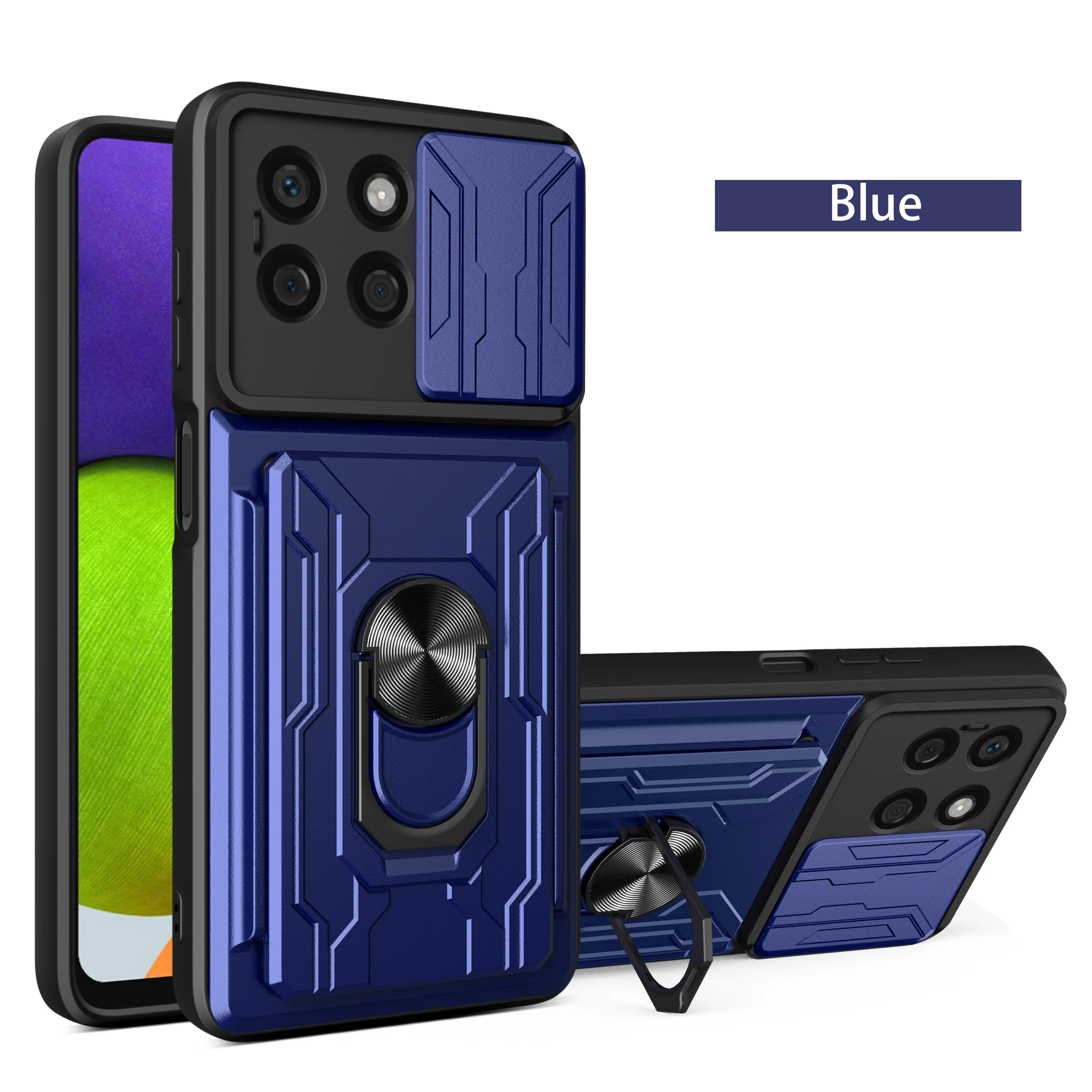 For Honor X8C X9D X70 500 4G Huawei NOVA 15 MAX Phone Case Rugged Armor Magnetic Bracket card storage Case Slide Camera