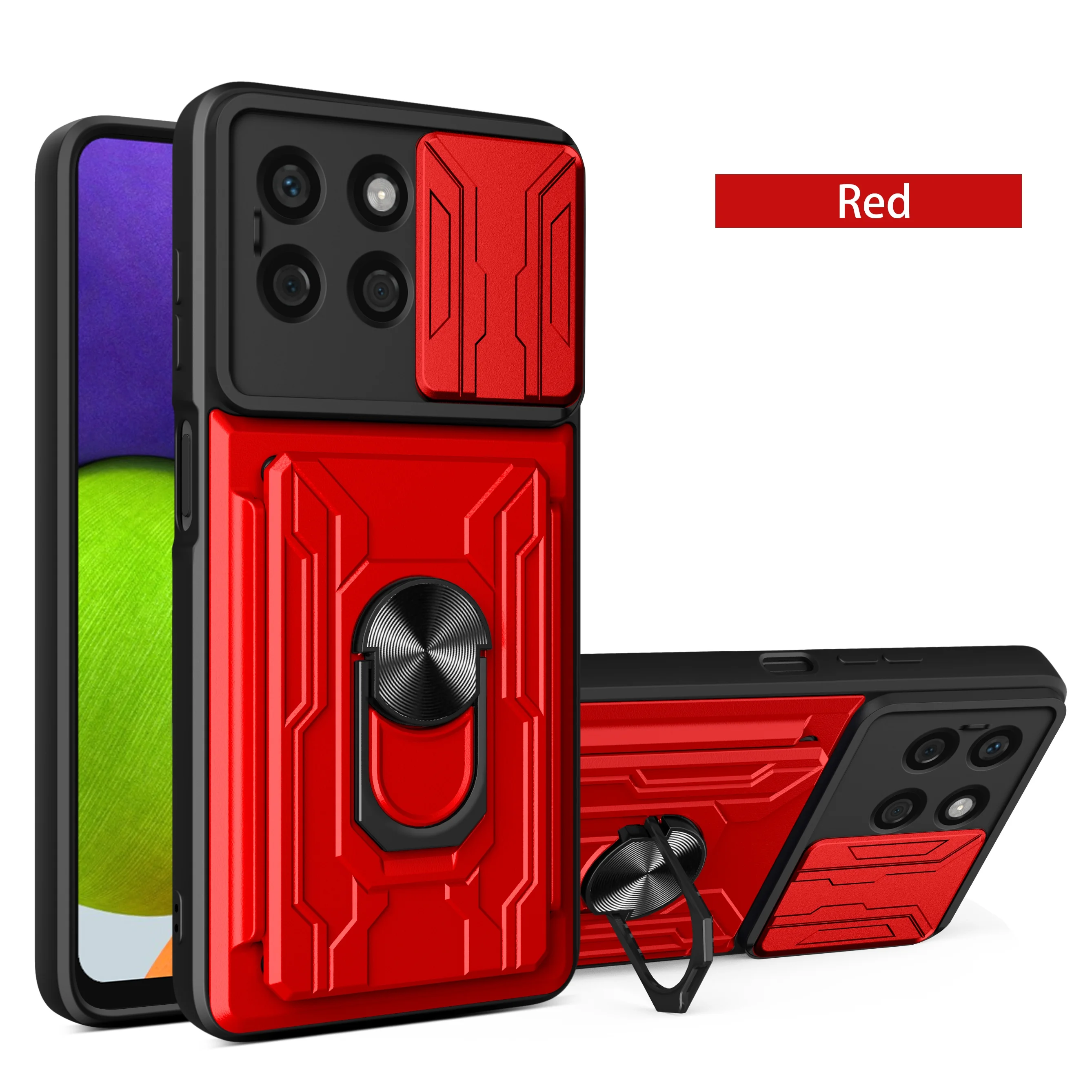 For Honor X8C X9D X70 500 4G Huawei NOVA 15 MAX Phone Case Rugged Armor Magnetic Bracket card storage Case Slide Camera