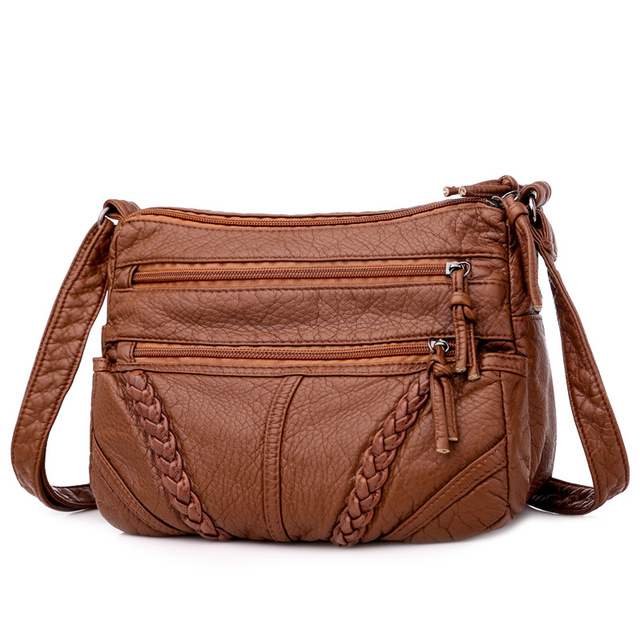 New Multi-Pocket Shoulder Bags PU Leather Ladies Bags Purses Handbags Sling Bags  Messenger Bags