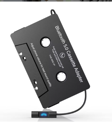 Car Bluetooth 5.0 Tape Cassette Audio Aux Adapter with Microphone 6H Music Time 168H Standby Smartphone Cassette Adapter