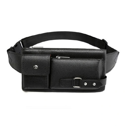 1pc Waist Bag Fanny Pack Crossbody Pouch For Men Shoulder Bags Adjustable Fanny Pack Purse Phone Belt Bag PU Leather Zipper Bag