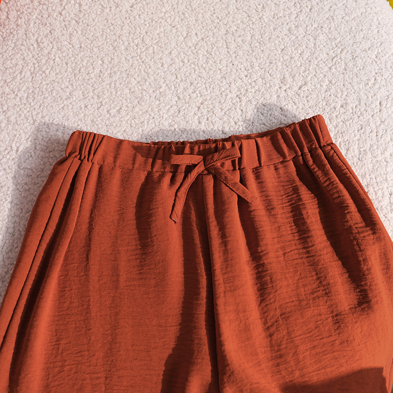 Boys' and Girls' Set Autumn New Minimalist 8-12Y Children's Shirt Wide Leg Pants Two-piece Set