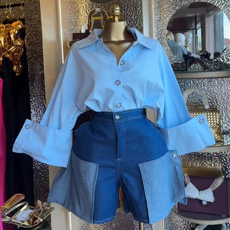 Women's 2026 summer new fashionable collared casual versatile plain shirt top