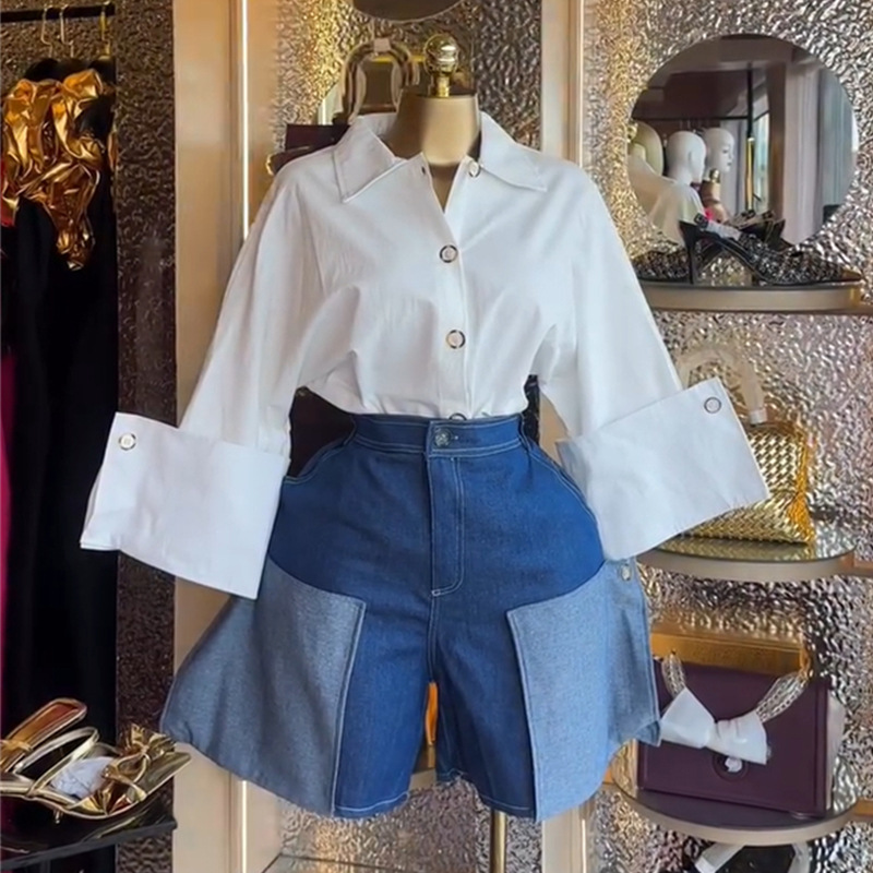 Women's 2026 summer new fashionable collared casual versatile plain shirt top