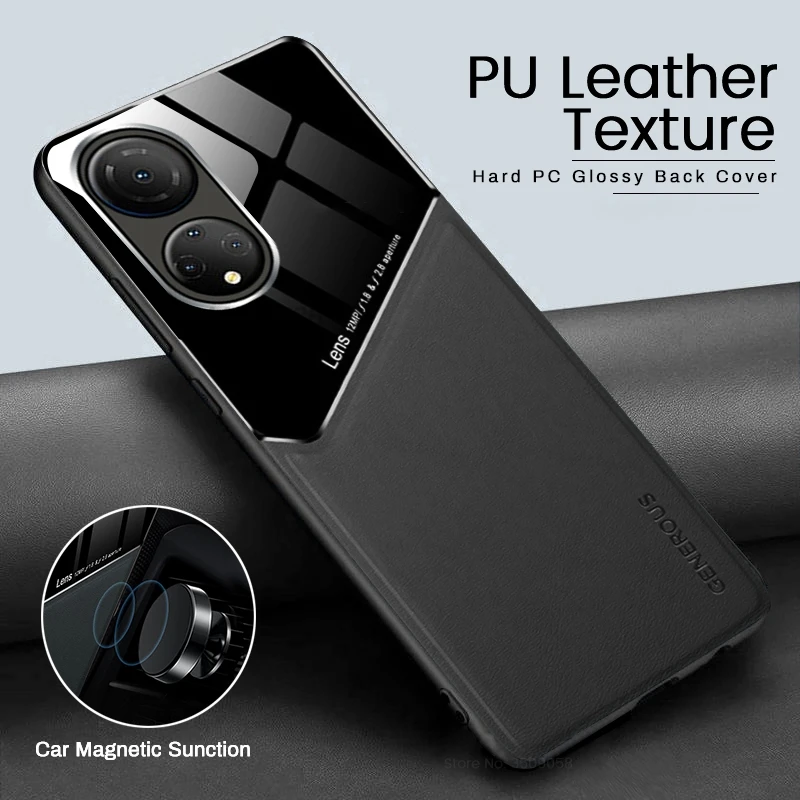 For Honor 600 Case Magnetic PU Leather Car Magnetic Hard PC Cover For Huawei Honor 600 X6D PRO 500 Smart Global Phone Case