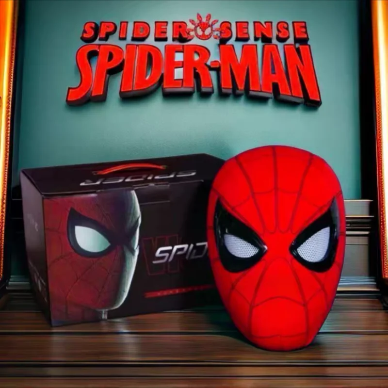 Mask Spider Man Mascara Spiderman Headgear Mask Cosplay Moving Eyes 1:1 Remote Control Elastic Toys Adults Kids Gift