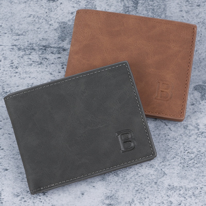 Fashionable and trendy retro men's short wallet  new multi card slot wallet  multifunctional and versatile casual coin purse