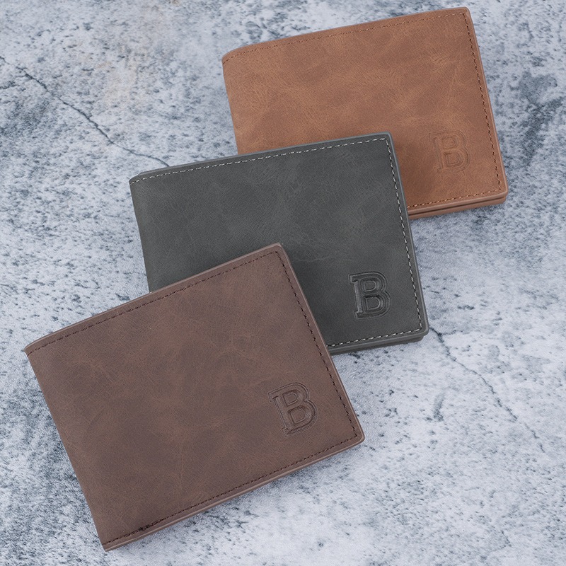Fashionable and trendy retro men's short wallet  new multi card slot wallet  multifunctional and versatile casual coin purse