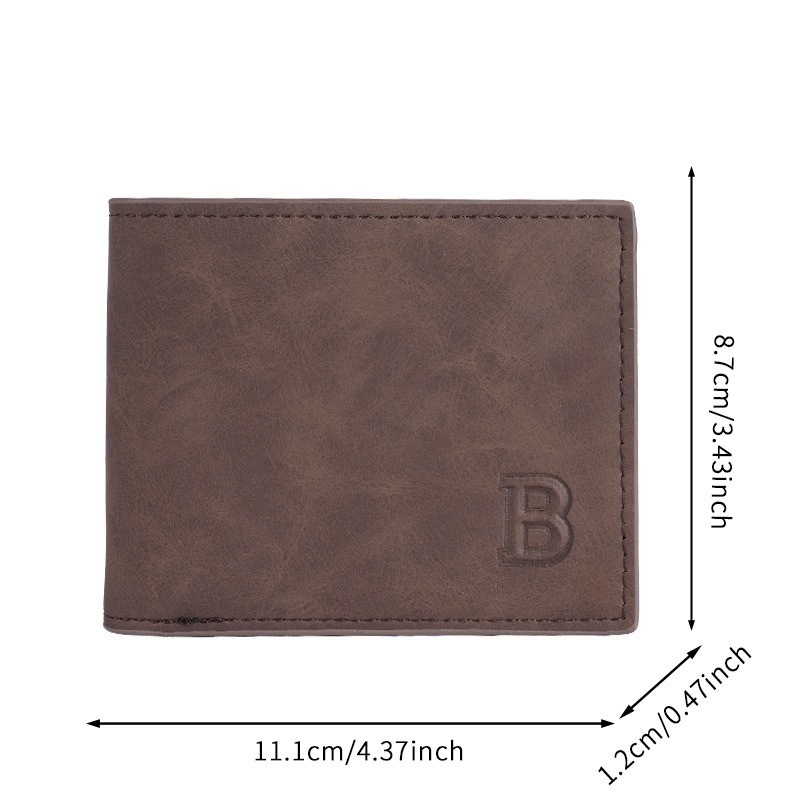 Fashionable and trendy retro men's short wallet  new multi card slot wallet  multifunctional and versatile casual coin purse