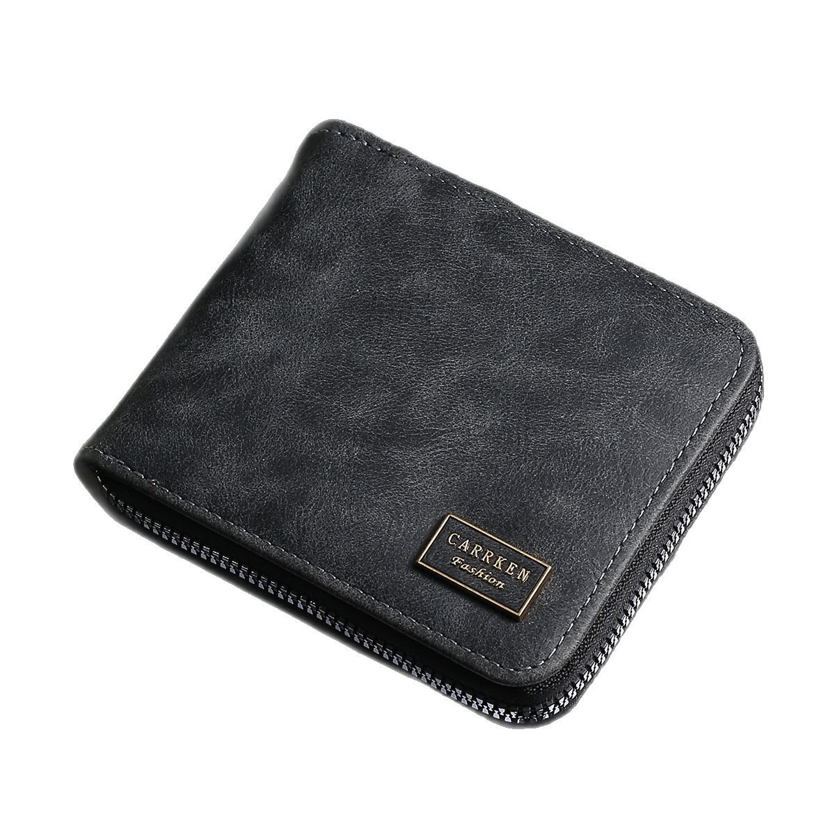 New Men's Business Fashion Leisure Multi functional Zipper Short Change Wallet Large Capacity Multi slot Wallet